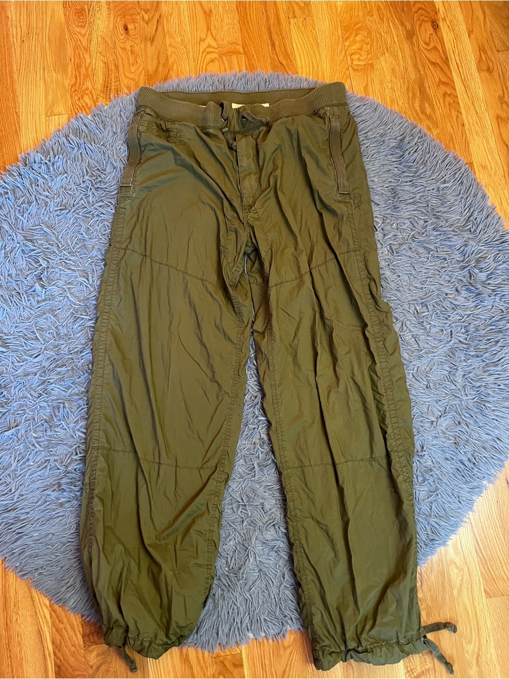 Polo Ralph Lauren Vintage Olive Green Drawstring Cargo Lined Sweatpants Size XL